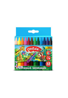 Набор воск. каранд. Creativiki 12 цв. круглые