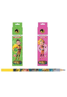Набор карандашей цветных, ACTION! АЛИСА, 6 цв,европодвес, 2 диз ,ACTION!