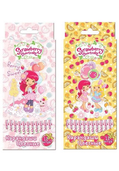 Набор карандашей цветных, ACTION!STRAWBERRY SHORTCAKE, с печатью на корпусе, 12 цв.,  е/п, 2 диз. ,A