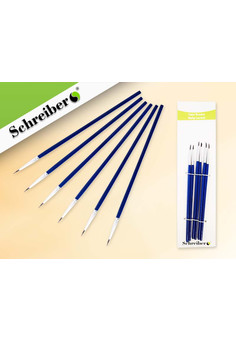 Набор кистей круглых НЕЙЛОН №0, 6 шт, с деревянными ручками, арт.S 1723