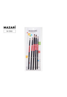 Набор кистей художественных, 5шт (№1, 2, 3, 4, 5), из нейлона, заостренные, обойма обжимная, ручка д