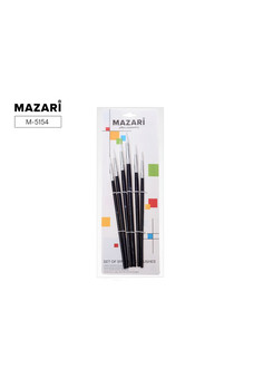 Набор кистей художественных, 6шт (№1, 2, 3, 4, 5, 6), из нейлона, заостренные, обойма обжимная, ручк