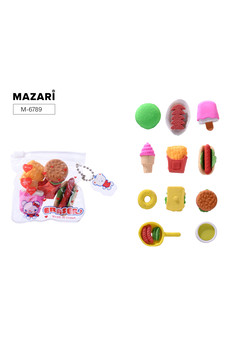 Набор ластиков YUMMY, термопластичная резина, фигурные, 4 шт, ассорти дизайнов, ПВХ-  упаковка на мо