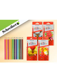 Набор цвет. карандашей, 12 цв., деревянный корпус, к.к.,трехгранные, S 0098-12