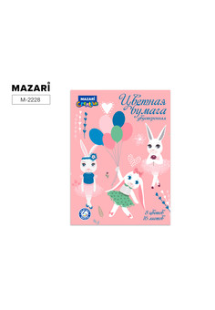 Набор цветной бумаги 16 л., 8 цв., двусторонняя, 200*270 мм, мелов.обложка, M-2228 