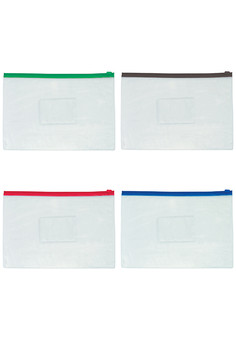 Папка на молнии прозрачная, ассорти, ф.A5, 140мкм ,SPONSOR