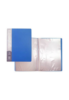 Папка с 20 файлами, форзац, ф.А4, синяя ,SPONSOR