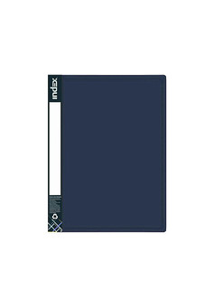 Папка с 40 файлами METALLIC, форзац, ф.A4, 0,8мм, темно-синяя ,INDEX