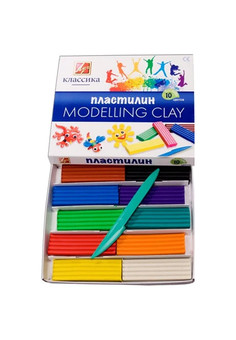 Пластилин Луч КЛАССИКА 10 цв. 200 г ассорти со стеком