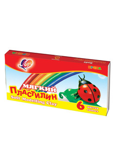 Пластилин восковой Луч КРОХА 6 цв. 90 г ассорти со стеком