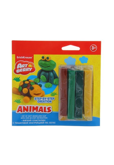 пластилин мягкий 4цв+инструкция Animals Step-by-step Сreation Artberry (<>)