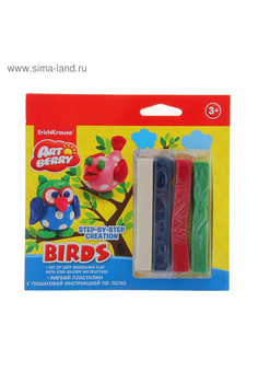 пластилин мягкий 4цв+инструкция Birds Step-by-step Сreation Artberry (<>)