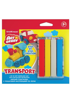 пластилин мягкий 4цв+инструкция Transport Step-by-step Сreation Artberry (<>)