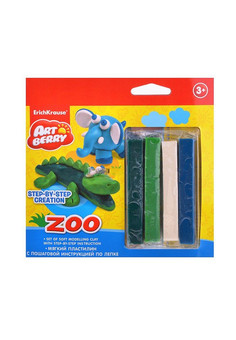 пластилин мягкий 4цв+инструкция Zoo Step-by-step Сreation Artberry (<>)