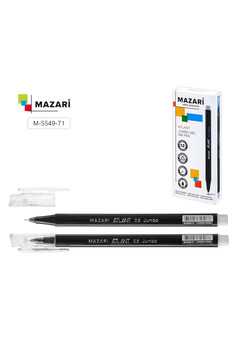 Ручка гелевая Jumbo, ATLANT, ЧЕРНАЯ, игольчатый пишущий узел 0.5 мм, пластиковый корпус,  с увеличен