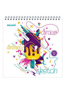 Скетчбук (блокнот) 190х190 мм., плотность 100 г/м2, 60 листов, на гребне