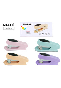 Степлер № 24/6 - 26/6, VELBIR, 15 листов, ассорти 2 цвета, пластиковый корпус, антискользящая вставк