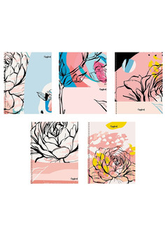 Тетради А5 48л. Гребень. Клетка. Цветы (графика)