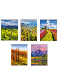 Тетради А5 96л. Скрепка. Клетка. Безмятежность природы