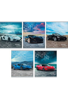 Тетради А5 96л. Скрепка. Клетка. Геометрия скорости (авто)