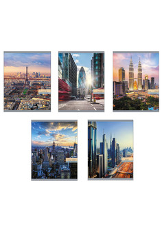 Тетради А5 96л. Скрепка. Клетка. Мегаполис