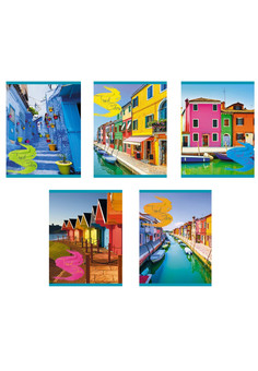 Тетради А5 96л. Скрепка.Клетка. Праздник красок