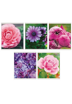 Тетради-блокноты А5 48л. Скрепка. Клетка. Ароматные цветы