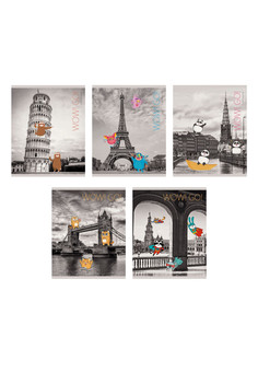 Тетрадь А5- 48л. Скрепка. Клетка. WOW! GO!