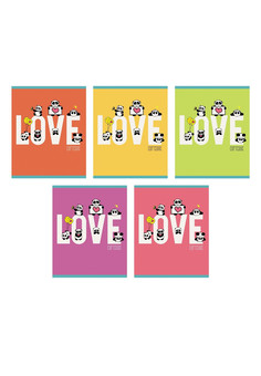 Тетрадь А5- 48л. Скрепка. Клетка. Влюбленная панда