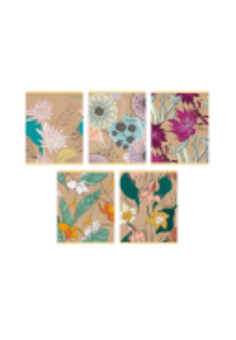 Тетрадь А5 48л. Скрепка. Клетка. Обл.: выб. лак. Графичные цветы