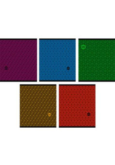 Тетрадь А5 48л. Скрепка. Клетка. Однотонная с орнаментом (хромэрзац) 48 л., 5 видов