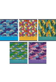 Тетрадь А5 48л. Скрепка. Клетка. Разноцветные волны (графика) (хромэрзац) 48 л., 5 видов