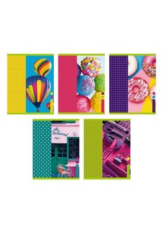 Тетрадь А5 80л. Скрепка. Клетка. Яркие радости