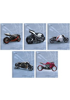 Тетрадь А5 96л. Гребень. Клетка. Лак. Концептуальные мотоциклы 96л, (гребень), 5 видов