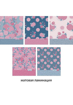 Тетрадь А5 96л. Гребень. Клетка. Ламин. Очаровательные орнаменты 96л.(евроспираль), 5 видов