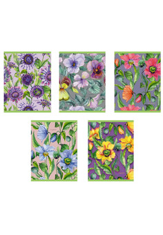 Тетрадь А5 96л. Скрепка. Клетка. Обл.: гл. ламин. Акварельный гербарий