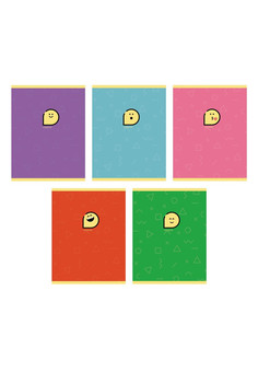 Тетрадь А5 96л. Скрепка. Клетка. Эмоджи