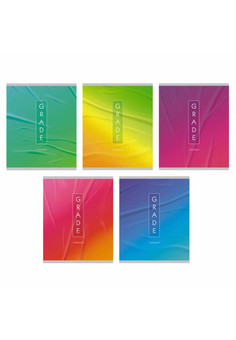 Тетрадь А5 96л. Скрепка. Линия. Обл.: гл. ламин. Градиент