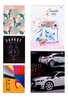 Тетрадь КЛЕТКА 96л. МИКС 7921 (96-7921) (цвет.мелов.обл.) 5 дизайнов