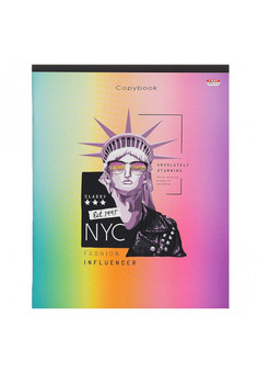 Тетрадь КЛЕТКА 96л. ПОП-АРТ (96-8096) цветная мелов. обл., лён