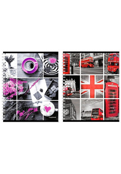 Тетрадь КЛЕТКА А5, 80л. КОНТРАСТЫ (80-1622) цветная спираль, цвет. мелов. обложка 2диз в кор