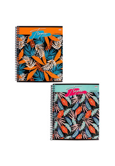 Тетрадь КЛЕТКА А5, 80л. ТРОПИЧЕСКИЙ СТИЛЬ (80-6216) цветная спираль, цвет. мелов. обложка