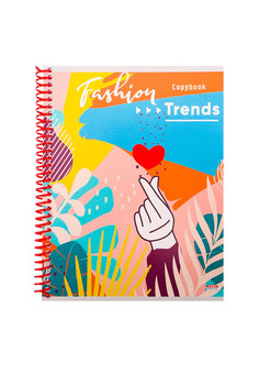Тетрадь КЛЕТКА А5, 96л. МОДНЫЕ ТРЕНДЫ (96-6213) цвет. спираль, цвет.мелов.обложка