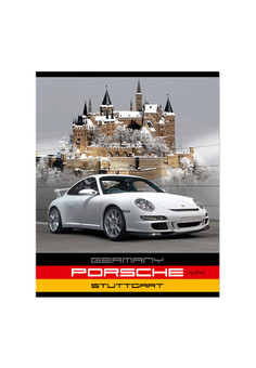 Тетрадь ЛИНИЯ 96л. АВТОМОБИЛЬ И ЗАМОК (96Л-5187)(выбор.лак.,цвет.мелов.обл.)