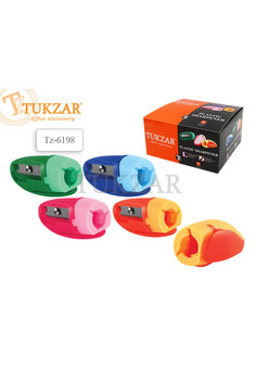 Точилка-насадка на карандаш одинарная, пластиковая, 3 цвета