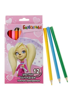 Цв.карандаши «Барбоскины»толс.трехгр.12цв,к/у 