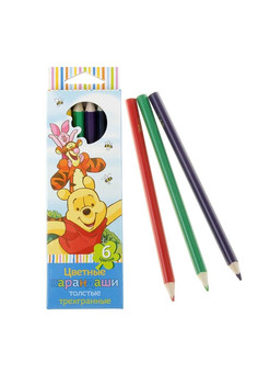 Цветные карандаши «Винни-Пух» толс. трехгр.6цв,к/у