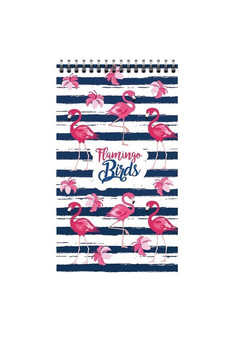 Блокнот А7 40 л. кл. ФЛАМИНГО скреп. мел. карт. гл.лам.