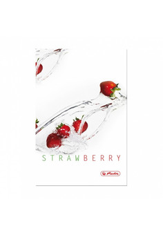 Книга записная FRESH FRUIT STRAWBERRY, ф.А5, 96 листов, 70 г/м2, клетка ,HERLITZ