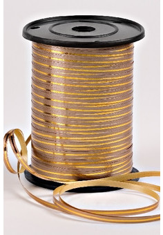 Лента с золотой полосой Подарочная Декоративная  - 0.5х250у Бронза А0533